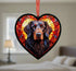 Flat Coated Retriever Stained Glass Effect Heart Suncatcher